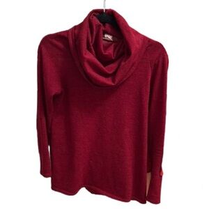 Lovely Melody Red Cowl Neck Sweater